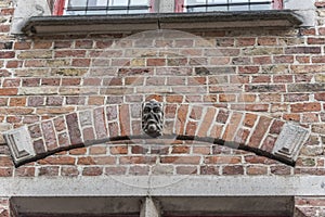 Canalside house detail Bruges