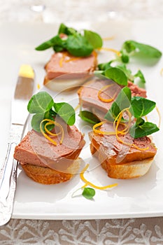 Canape with pate photo