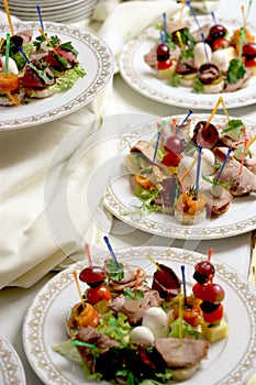 Canape on a plates photo