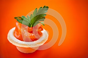 Canape with salmon fish