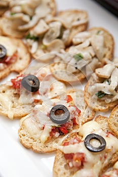 Canapes serve on white plate