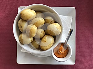 Canarian wrinkly potatoes Papas arrugadas photo