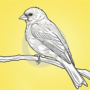 Canary Coloring Book Page For Toddlers