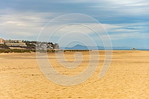 CANARY ISLANDS, Fuerteventura Island. Beach view in Morro Jable