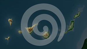 Canary Islands - Spain highlighted. Physical