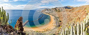 Canary islands Tenerife beach Teresitas sea travel traveling panorama Atlantic Ocean