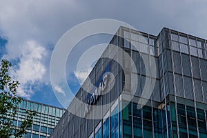 A typical view in canary wharf in London