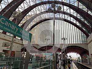 Canary Wharf is a London Underground station at Canary Wharf and is on the Jubilee line