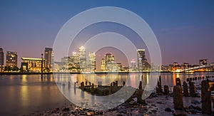 Canary Wharf by night , London