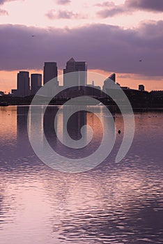 Canary wharf silhouette