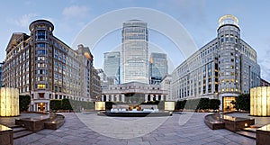 Canary Wharf skyline from Cabot Square, London