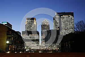 Canary Wharf Skyline at Night