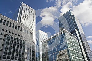 Canary Wharf skyscrapers in London