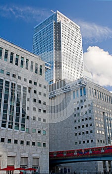 Canary Wharf skyscrapers in London