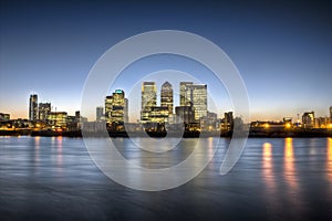 Canary Wharf twilight HDR photo