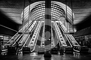 Canary Wharf Underground Station Escalators