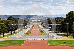 Canberra - Australia - View down Anzac Parade towards Parlament