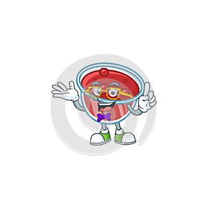 Canberries sauce with geek mascot on white background