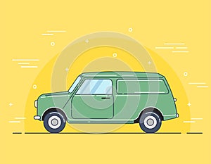 Vector illustration of a mini van car trip photo