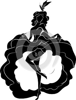 Cancan dancer silhouette