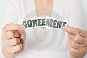 Cancel an agreement or dismiss a contract concept