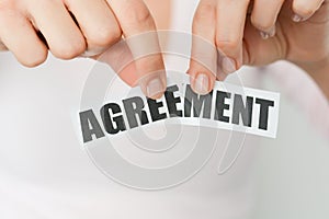 Cancel an agreement or dismiss a contract concept photo