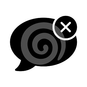 Cancel cloud glyph flat vector icon