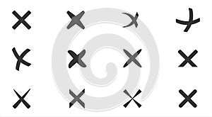 Cancel, cross, erase, delete icon set