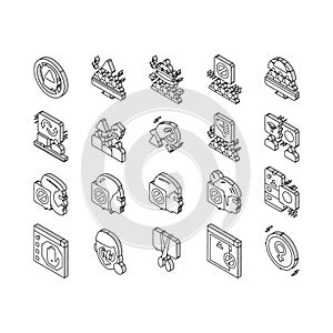 Cancel Culture And Discrimination isometric icons set vector