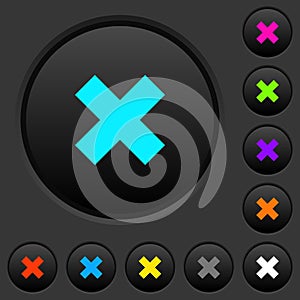 Cancel dark push buttons with color icons