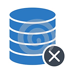 Cancel database glyph color vector icon