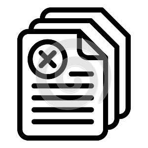 Cancel docs icon, outline style