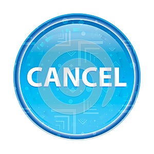 Cancel floral blue round button