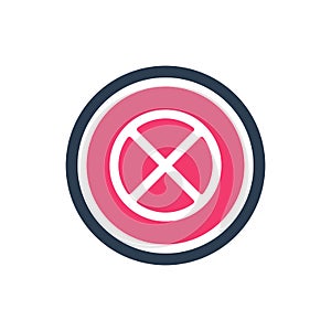 Cancel icon design, stop sign illustration, forbidden access symbol - Vector