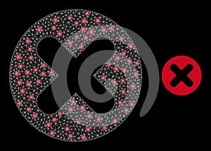 Cancel Icon - Polygonal Mesh with Constellation Nodes
