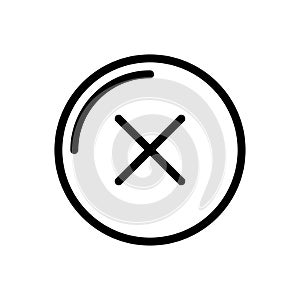 Cancel vector thin line icon