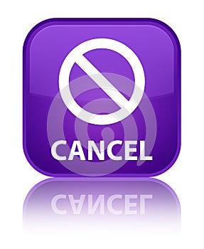 Cancel (prohibition sign icon) special purple square button