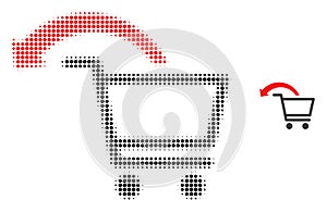 Cancel Shopping Order Halftone Dot Icon