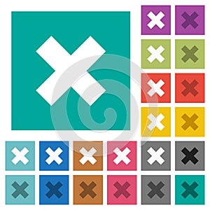 Cancel square flat multi colored icons