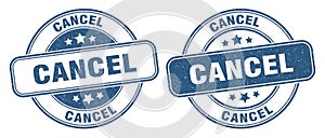 Cancel stamp. cancel label. round grunge sign