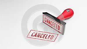 CANCELED rubber Stamp 3D rendering