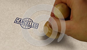 Cancelled and annulment stamp and stamping