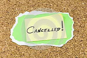Cancelled canceled agenda event restricted offensive meeting material photo