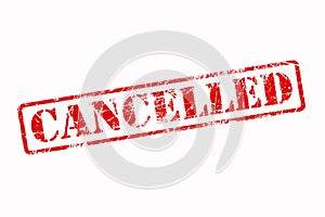 Cancelled Rubber Stamp Red