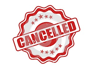 Cancelled Rubber Stamp Seal with a Decorative Border