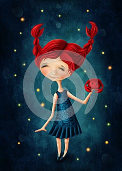 Cancer astrological sign girl photo