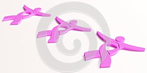 Cáncer conciencia cinta rosa vistoso.  gráficos tridimensionales renderizados por computadora ilustraciones 