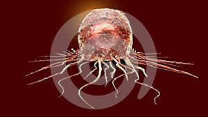 Cancer cell, medically 3D illustration photo