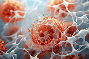 Cancer cell. Oncology research structure mutation, somatic cell of the body. genetic predisposition. Neoplasms