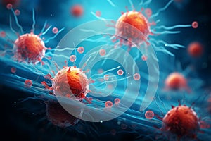 Cancer cell. Oncology research structure mutation, somatic cell of the body. genetic predisposition. Neoplasms